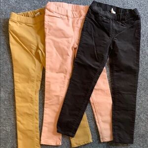 Kids Bottoms in dark grey, Pink, and Yellow. H&M brand. 3 set. Size 6 girls.